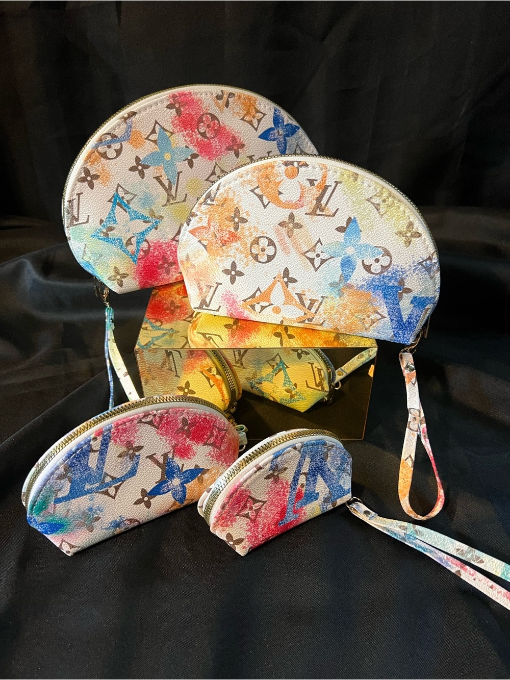 Louis Vuitton Multicolor Cosmetic Bags Set of 4- Watercolor Monogram - Picture 9 of 9